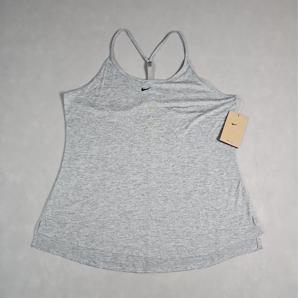 Nike Womens Gray Dri-FIT Racerback Training Tank Top Size Large NWT